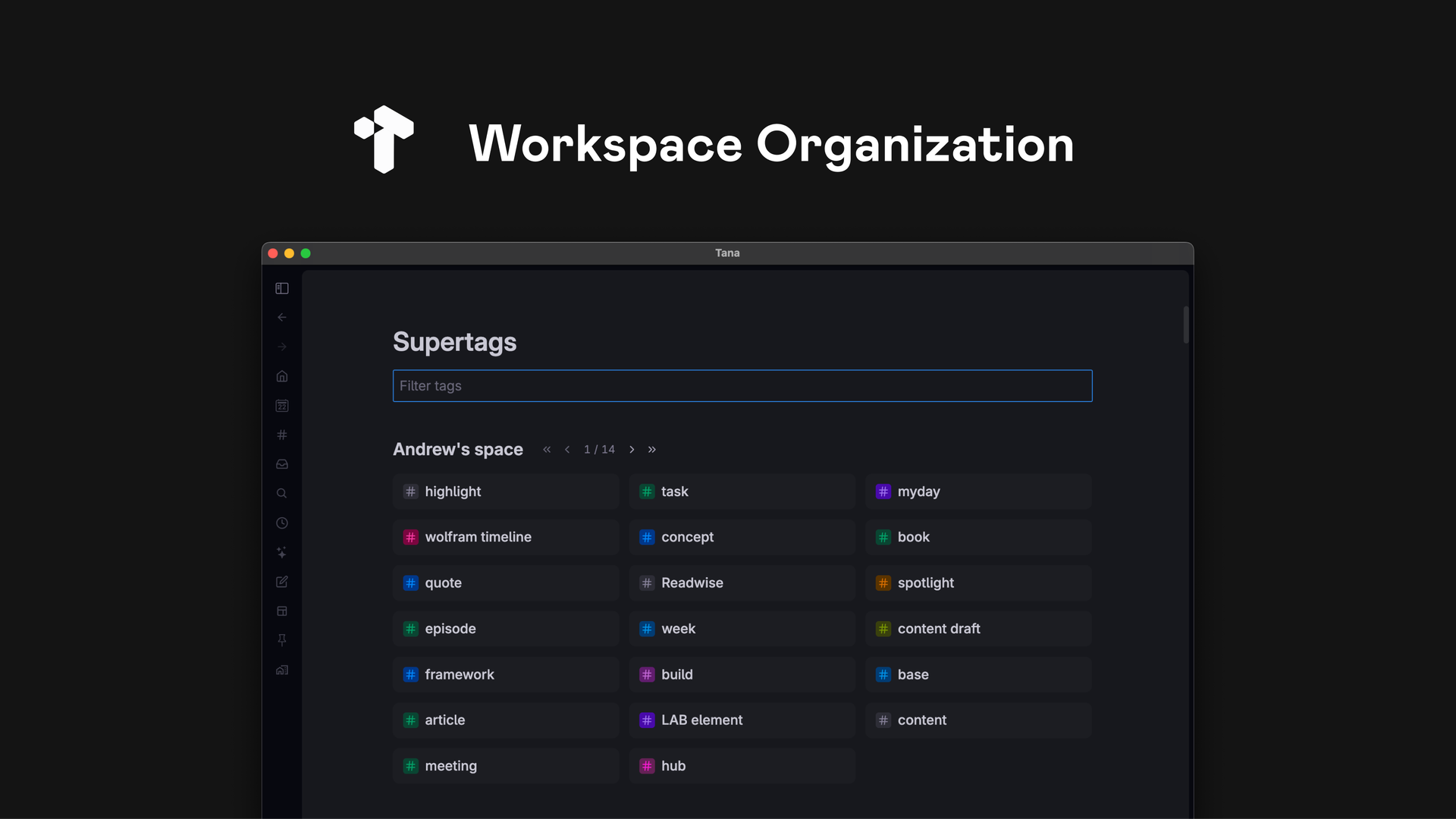 Tana Workspace Organization